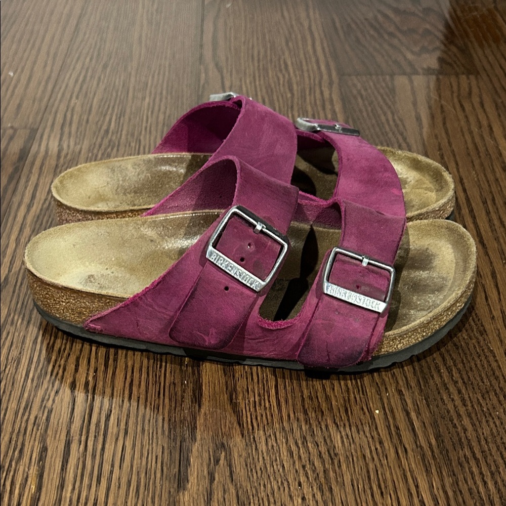 Birkenstock pink berry Arizona Double Strap Sandals l